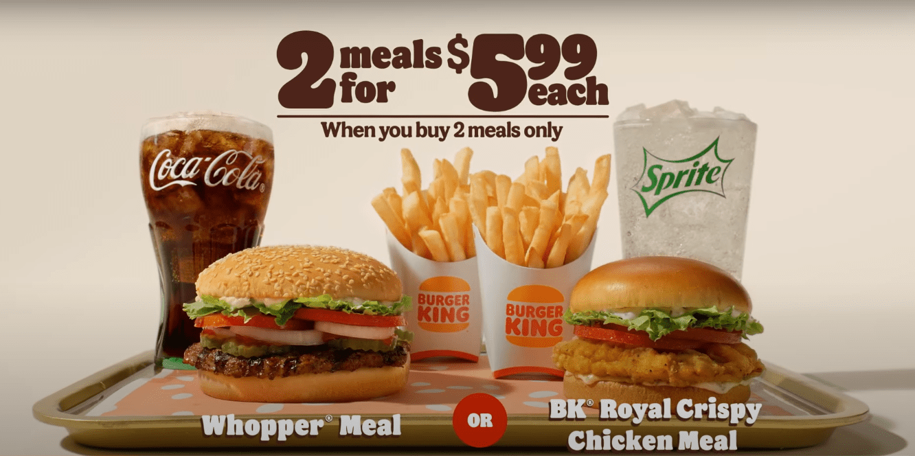 burger king 2 meals for 6